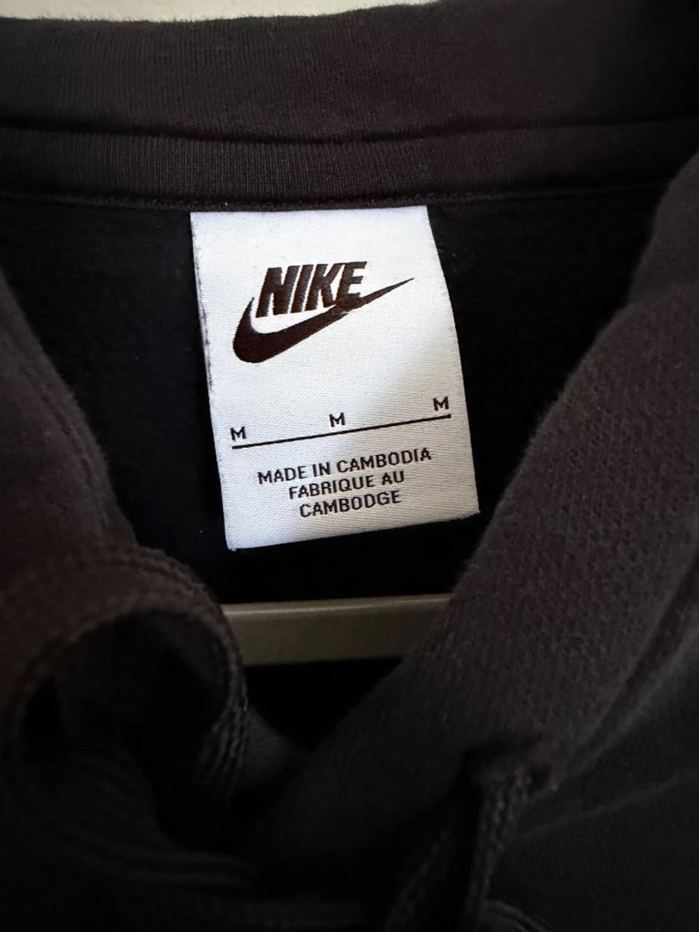 Nike Sportswear Black Logo Tape Fleece Hoodie Reflective Size M